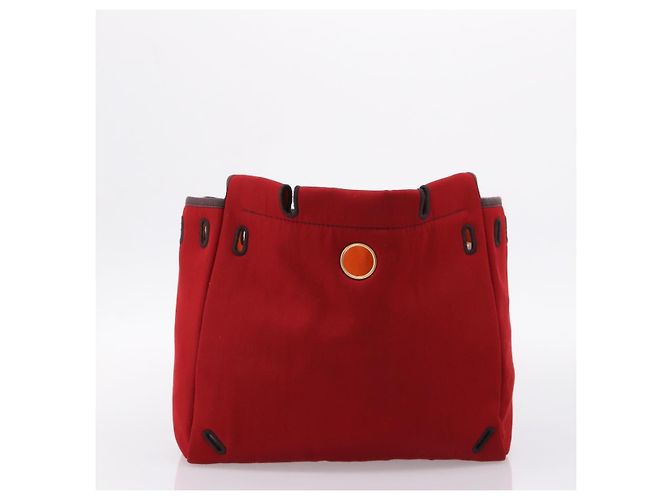 Hermès HERMES Herbag Ad PM Backpack Canvas Leather 2way Orange Gold Auth 204861M Golden - view 29