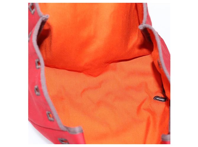 Hermès HERMES Herbag Ad PM Backpack Canvas Leather 2way Orange Gold Auth 204861M Golden - view 30