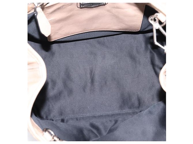 Miu Miu Handtasche Leder 2way Beige Silver Auth 167730A Silber - Ansicht 11
