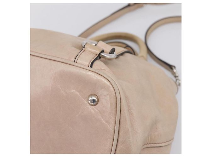Miu Miu Handtasche Leder 2way Beige Silver Auth 167730A Silber - Ansicht 15