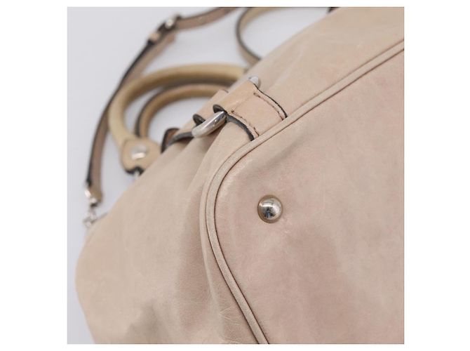 Miu Miu Handtasche Leder 2way Beige Silver Auth 167730A Silber - Ansicht 16