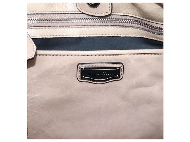 Miu Miu Handtasche Leder 2way Beige Silver Auth 167730A Silber - Ansicht 18