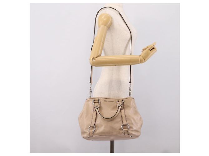Miu Miu Handtasche Leder 2way Beige Silver Auth 167730A Silber - Ansicht 23