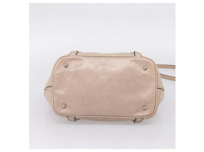 Miu Miu Handtasche Leder 2way Beige Silver Auth 167730A Silber - Ansicht 5