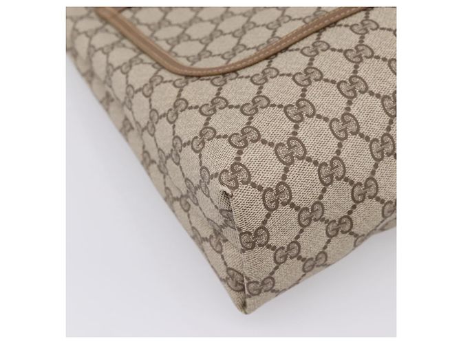Borsa Tote GUCCI GG Supreme Web Sherry Line PVC Beige Gold 40 02 003 Auth 207471A D'oro - vista 11