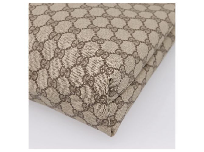 Borsa Tote GUCCI GG Supreme Web Sherry Line PVC Beige Gold 40 02 003 Auth 207471A D'oro - vista 12