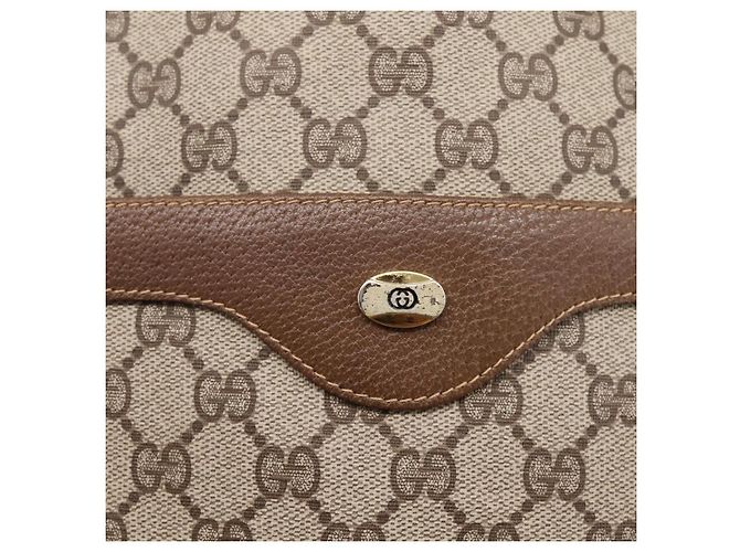 Borsa Tote GUCCI GG Supreme Web Sherry Line PVC Beige Gold 40 02 003 Auth 207471A D'oro - vista 14