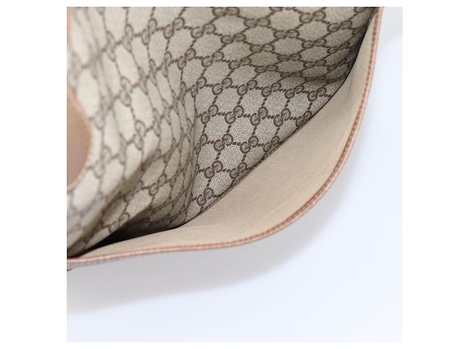 Borsa Tote GUCCI GG Supreme Web Sherry Line PVC Beige Gold 40 02 003 Auth 207471A D'oro - vista 19