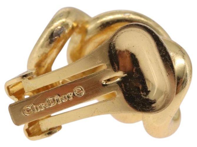 Orecchini Christian Dior Metal Gold Tone Auth ka6502 - vista 8
