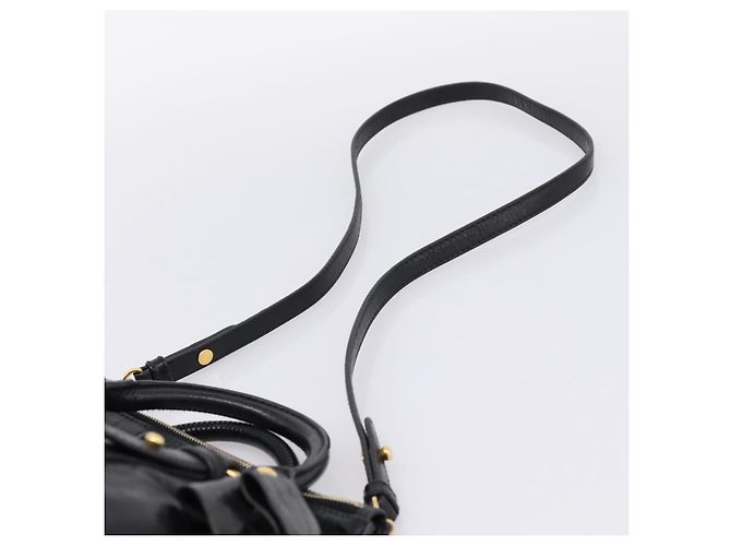Borsa a mano Miu Miu con fiocco laterale in pelle 2way Nero Oro Auth am12763M D'oro - vista 15