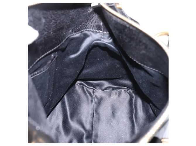 Borsa a mano Miu Miu con fiocco laterale in pelle 2way Nero Oro Auth am12763M D'oro - vista 22
