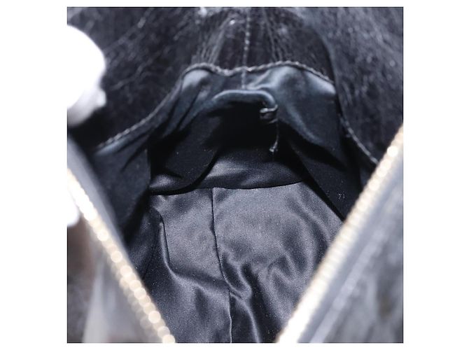 Borsa a mano Miu Miu con fiocco laterale in pelle 2way Nero Oro Auth am12763M D'oro - vista 23