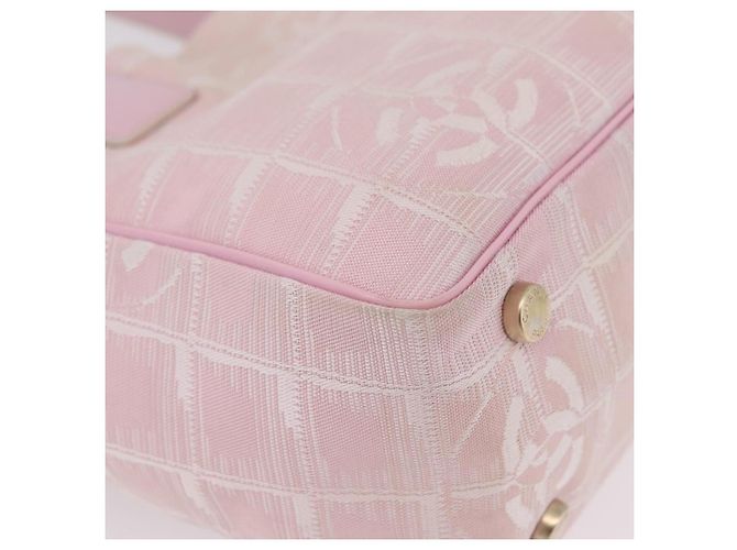 Borsa Tote CHANEL New Travel Line Nylon Rosa CC Oro Auth 206414A D'oro - vista 12