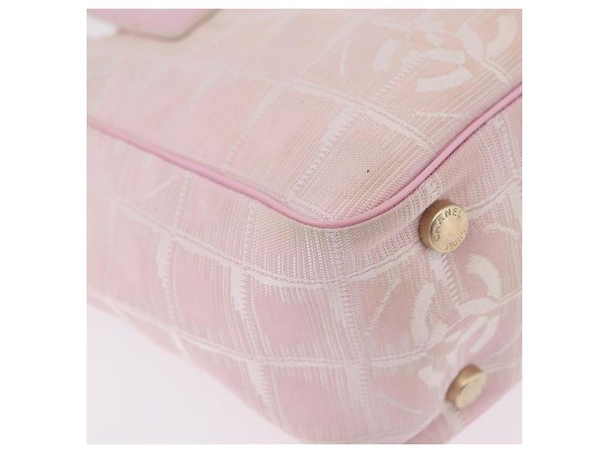 Borsa Tote CHANEL New Travel Line Nylon Rosa CC Oro Auth 206414A D'oro - vista 14