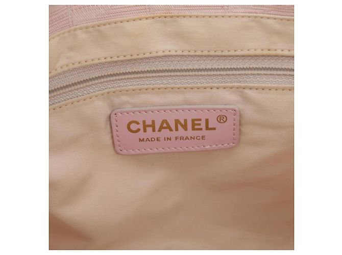 Borsa Tote CHANEL New Travel Line Nylon Rosa CC Oro Auth 206414A D'oro - vista 16