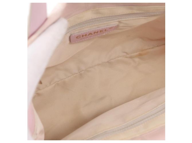 Borsa Tote CHANEL New Travel Line Nylon Rosa CC Oro Auth 206414A D'oro - vista 17