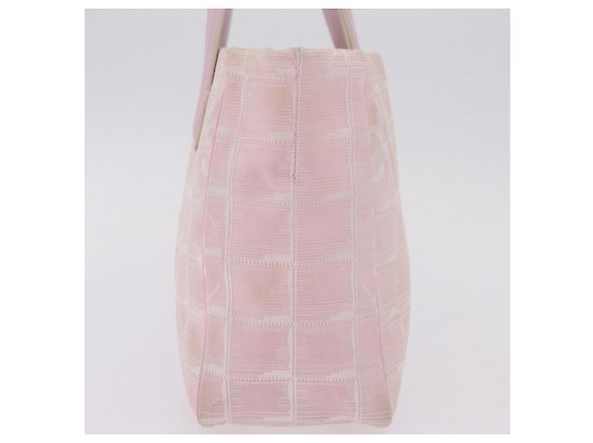 Borsa Tote CHANEL New Travel Line Nylon Rosa CC Oro Auth 206414A D'oro - vista 5