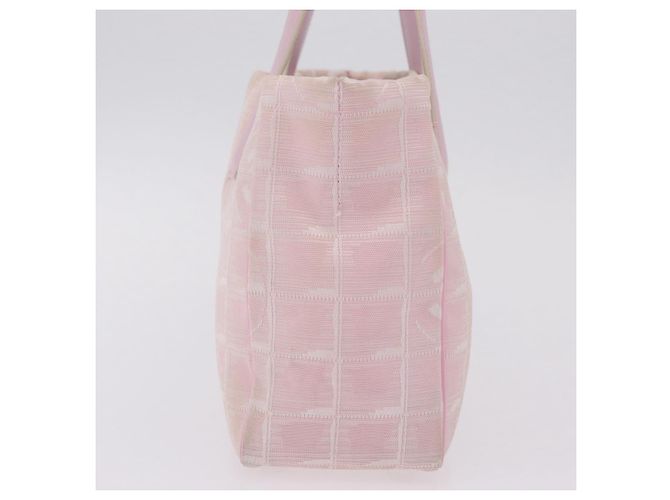 Borsa Tote CHANEL New Travel Line Nylon Rosa CC Oro Auth 206414A D'oro - vista 6