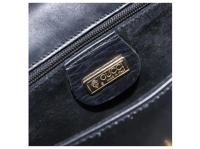 Borsa a Tracolla GUCCI Pelle Nero Oro 007 261 0074 Auth bs37471 D'oro - vista 20