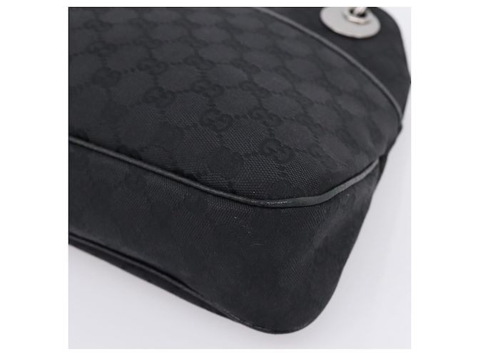 Borsa a tracolla GUCCI GG Canvas Nero Argento 121023 Auth 205278V - vista 10