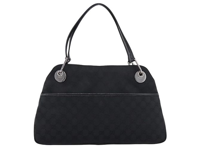 Borsa a tracolla GUCCI GG Canvas Nero Argento 121023 Auth 205278V - vista 2