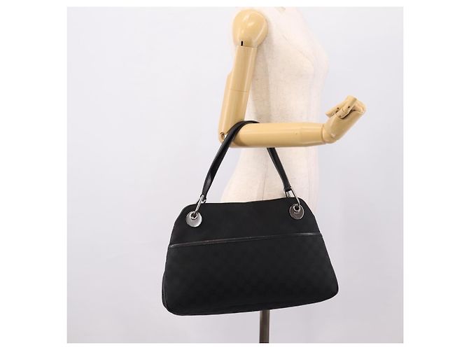 Borsa a tracolla GUCCI GG Canvas Nero Argento 121023 Auth 205278V - vista 22