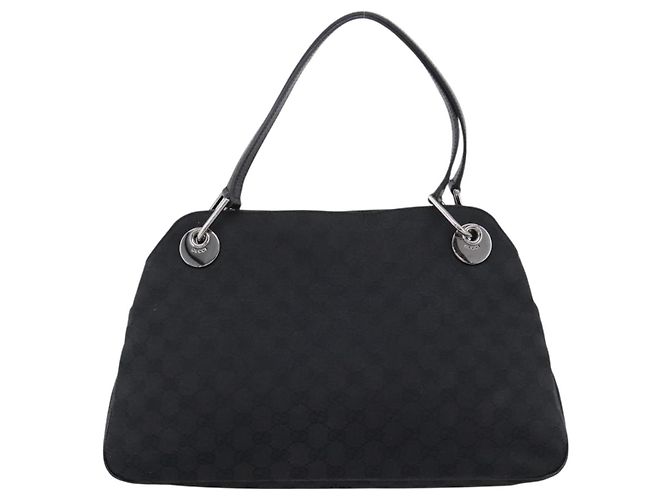Borsa a tracolla GUCCI GG Canvas Nero Argento 121023 Auth 205278V - vista 3