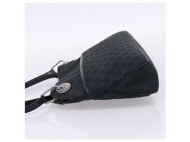 Borsa a tracolla GUCCI GG Canvas Nero Argento 121023 Auth 205278V - vista 4