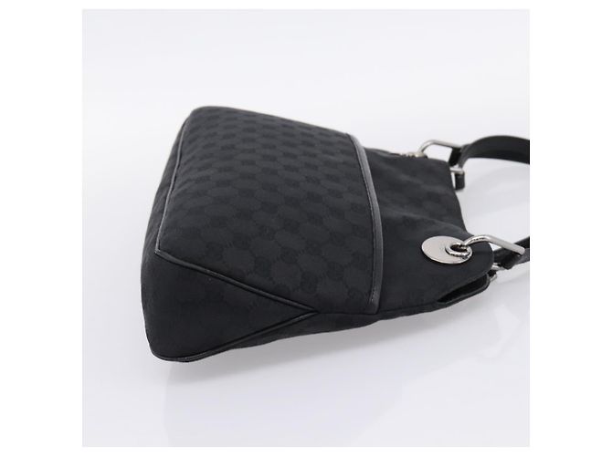 Borsa a tracolla GUCCI GG Canvas Nero Argento 121023 Auth 205278V - vista 5