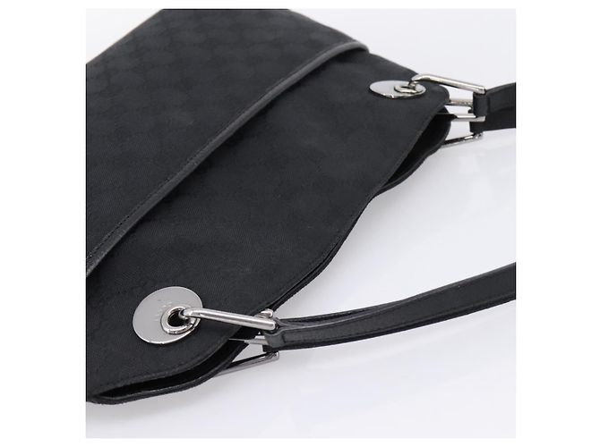 Borsa a tracolla GUCCI GG Canvas Nero Argento 121023 Auth 205278V - vista 6