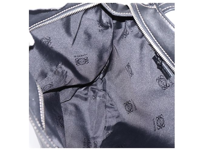 LOEWE Schultertasche Leder Schwarz Silber Authentisch 205333V - Ansicht 18