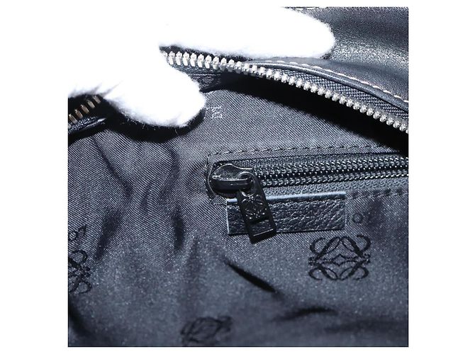 LOEWE Schultertasche Leder Schwarz Silber Authentisch 205333V - Ansicht 19