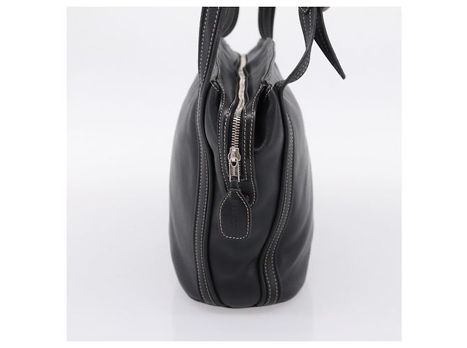 LOEWE Schultertasche Leder Schwarz Silber Authentisch 205333V - Ansicht 3