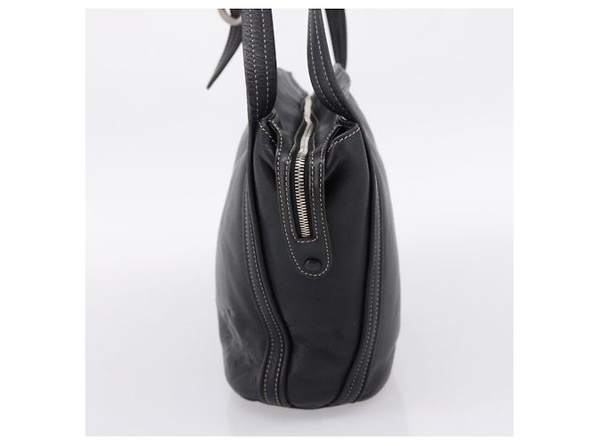 LOEWE Schultertasche Leder Schwarz Silber Authentisch 205333V - Ansicht 4
