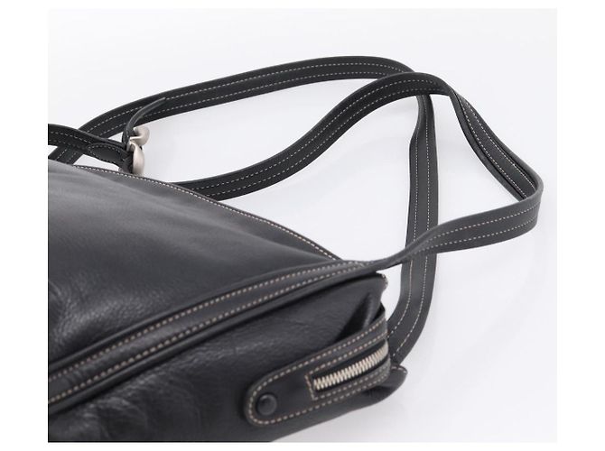 LOEWE Schultertasche Leder Schwarz Silber Authentisch 205333V - Ansicht 8