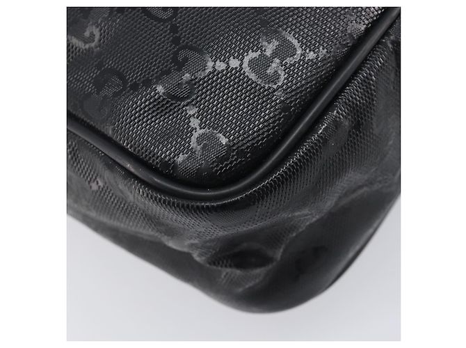 Borsa a tracolla GUCCI GG Implementation Coated Canvas Black 201448 Auth BA16084 Nero Argento - vista 15