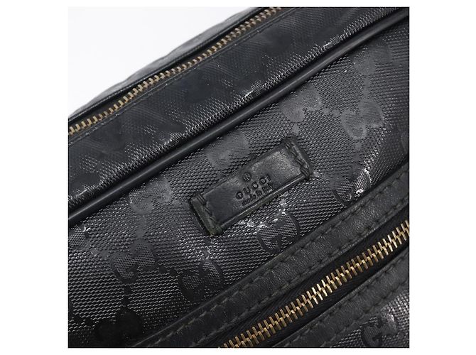 Borsa a tracolla GUCCI GG Implementation Coated Canvas Black 201448 Auth BA16084 Nero Argento - vista 16
