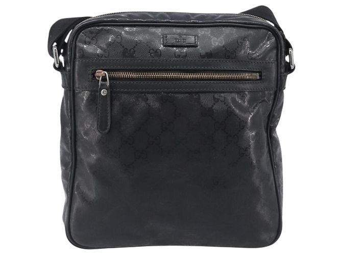 Borsa a tracolla GUCCI GG Implementation Coated Canvas Black 201448 Auth BA16084 Nero Argento - vista 2