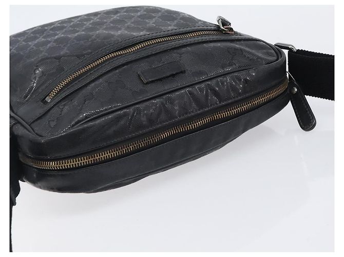 Borsa a tracolla GUCCI GG Implementation Coated Canvas Black 201448 Auth BA16084 Nero Argento - vista 6