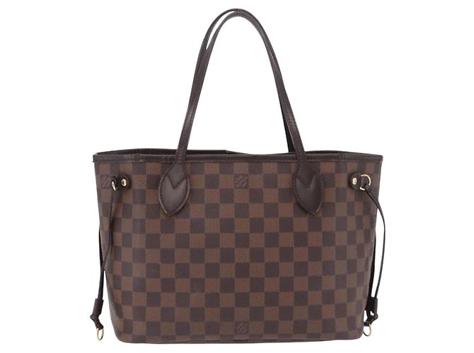 Borsa Tote LOUIS VUITTON Damier Ebene Neverfull PM N51109 LV Auth 206336 - vista 2