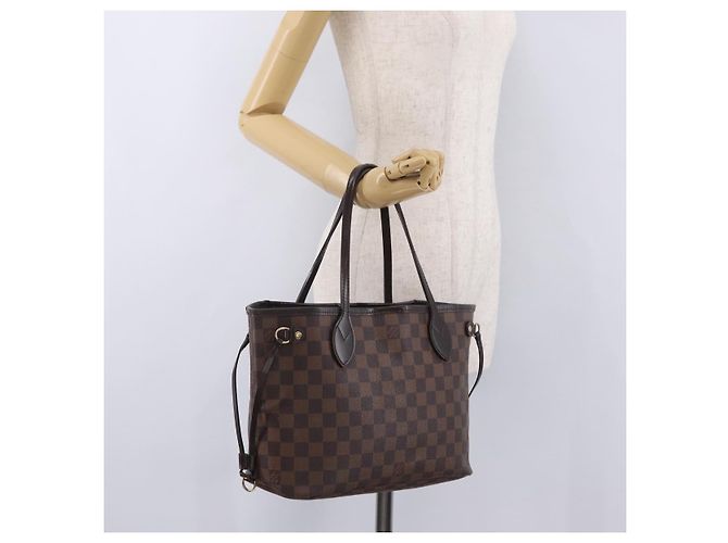 Borsa Tote LOUIS VUITTON Damier Ebene Neverfull PM N51109 LV Auth 206336 - vista 29