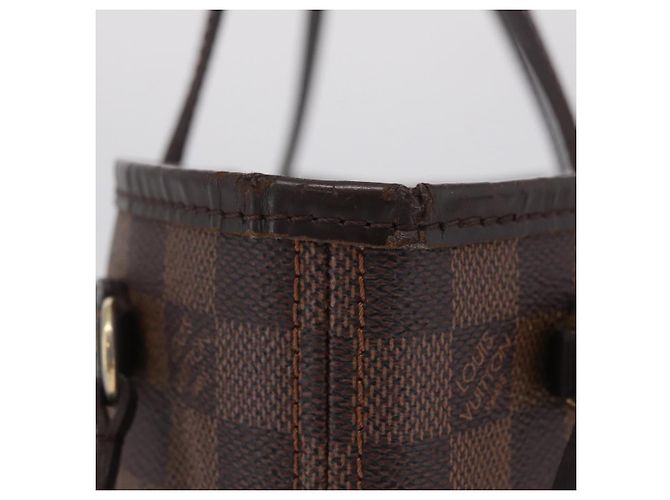 Borsa Tote LOUIS VUITTON Damier Ebene Neverfull PM N51109 LV Auth 206336 - vista 4