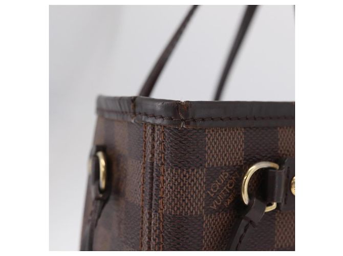 Borsa Tote LOUIS VUITTON Damier Ebene Neverfull PM N51109 LV Auth 206336 - vista 6