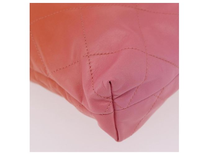 Borsa a tracolla CHANEL Large Hobo Matelasse con catena in pelle di vitello Orange Auth ka6476SAM Arancione - vista 10