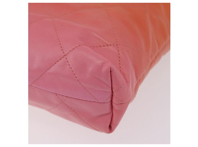 Borsa a tracolla CHANEL Large Hobo Matelasse con catena in pelle di vitello Orange Auth ka6476SAM Arancione - vista 11