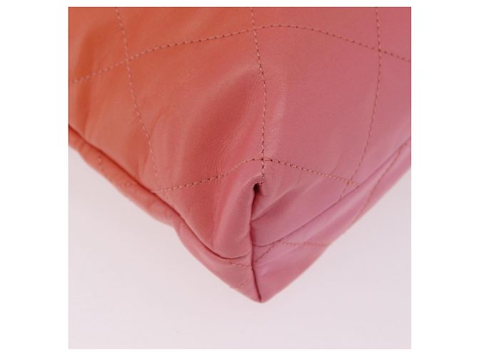 Borsa a tracolla CHANEL Large Hobo Matelasse con catena in pelle di vitello Orange Auth ka6476SAM Arancione - vista 12
