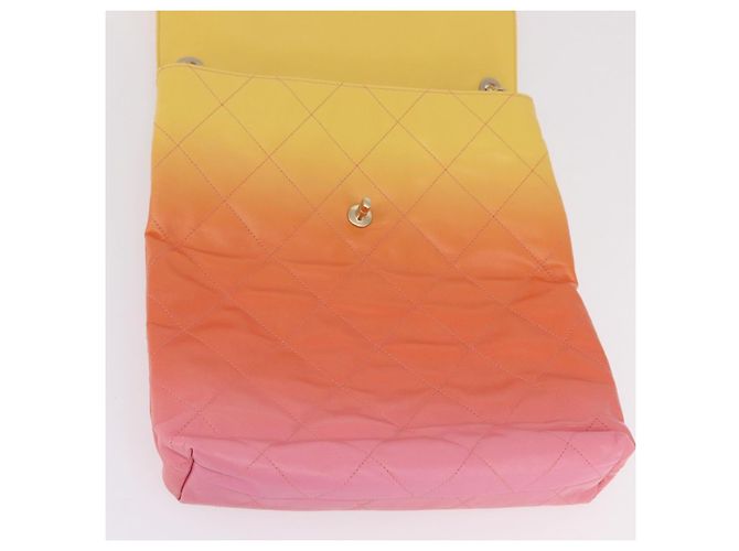 Borsa a tracolla CHANEL Large Hobo Matelasse con catena in pelle di vitello Orange Auth ka6476SAM Arancione - vista 17