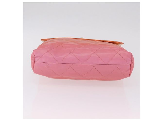 Borsa a tracolla CHANEL Large Hobo Matelasse con catena in pelle di vitello Orange Auth ka6476SAM Arancione - vista 9