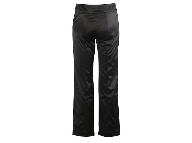 Prada Sport gerade geschnittene Hose aus technischem Satin in Schwarz - Ansicht 3
