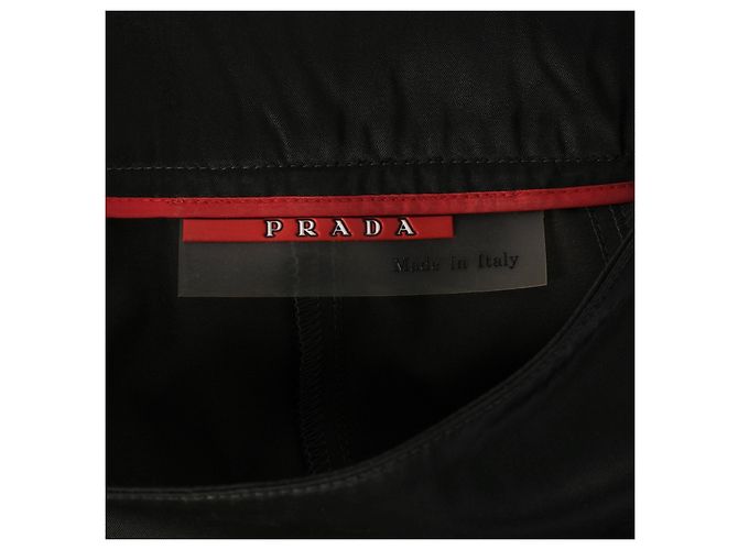 Prada Sport gerade geschnittene Hose aus technischem Satin in Schwarz - Ansicht 6
